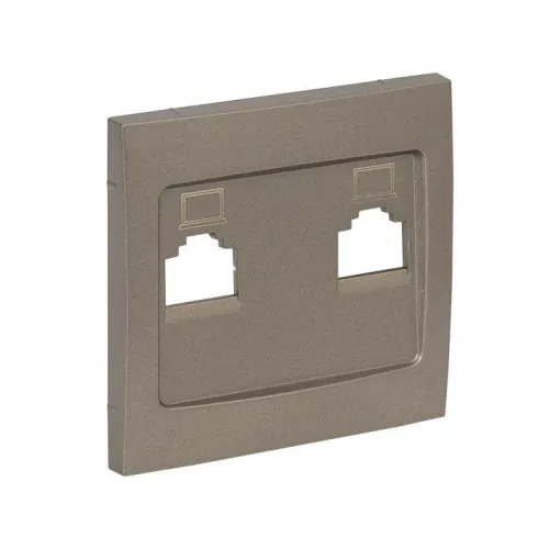 Панель лицевая Валенсия для розетки 2-м RJ-45 кашемир PROxima EKF ESK02-L-035-40 фото 2