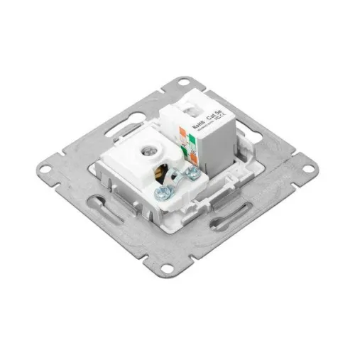 Розетка телевизионная + компьютерная СП Эпика TV + RJ45 кат.5 механизм алюм. EKF UP1-SOA-TV+RJ фото 10