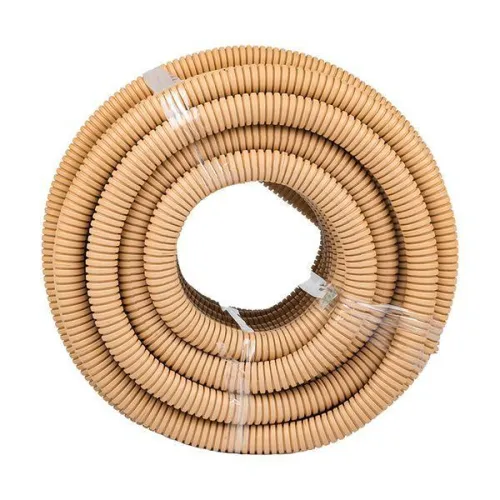 Труба гофрированная ПВХ d25мм с протяжкой свет. дерево (уп.25м) Plast PROxima EKF tg-z-25w фото 2