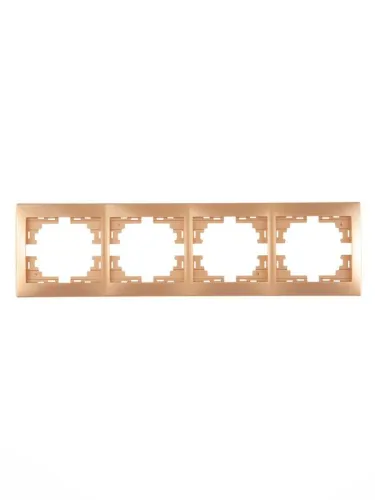 Рамка 4-м Mira горизонт. метал. зол. LEZARD 701-1300-149