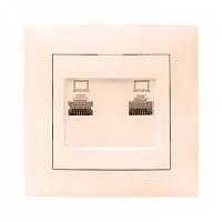 Розетка компьютерная 2-м СП Валенсия RJ45 крем. PROxima EKF EWK02-035-20