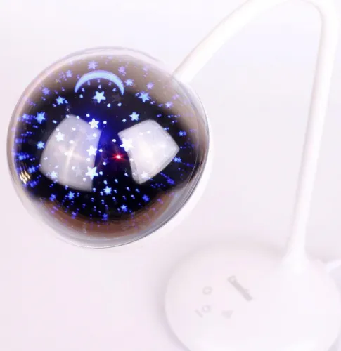 Светильник настольный KD-828 C01 LED 6.5Вт 230В 360лм сенс.рег.ярк .CCT RGB-ночник "Звездн. небо" бел. Camelion 13006 фото 11