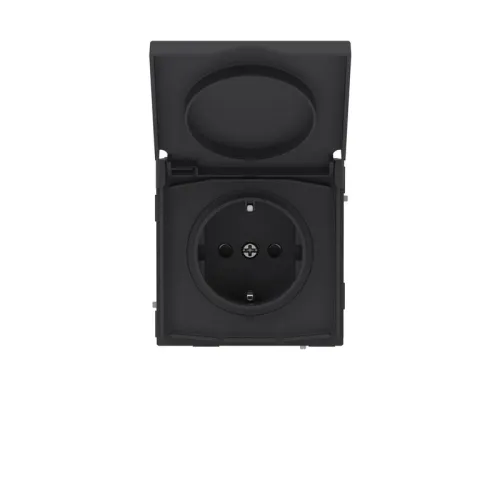 Розетка силовая KANT IP44 2P+E защ. шторки с крышкой черн. уголь DKC 7012013