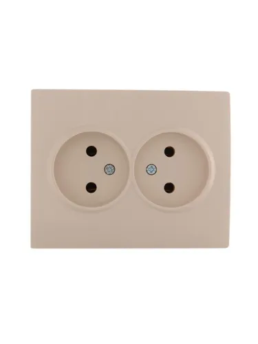 Розетка 2-м СП Karina 16А IP20 без заземл. керамика крем. LEZARD 707-0300-128