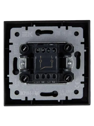 Выключатель 1-кл. СП BRITE ВСР10-1-0-БрГ 10А в сборе графит IEK BR-V10-0-10-K53-F фото 4