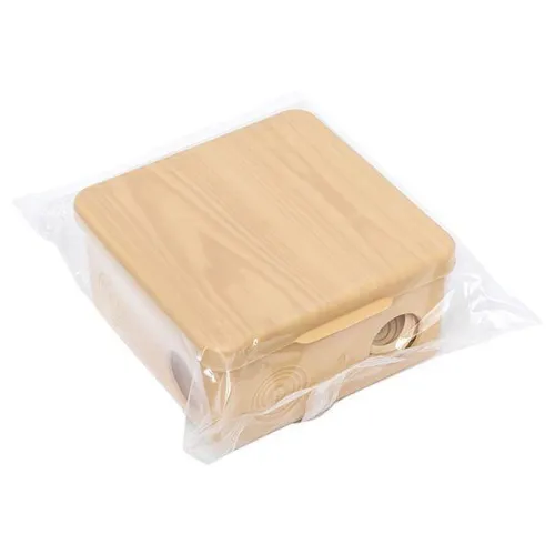 Коробка распаячная КМР-030-014 с крышкой 100х100х55 8 мембранных вводов IP54 свет. дерево PROxima EKF plc-kmr-030-014-s фото 2