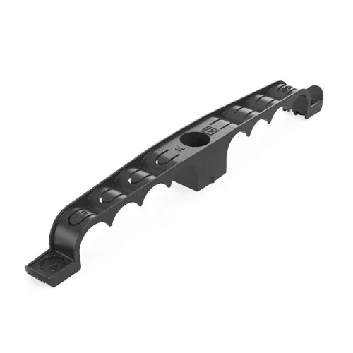 Держатель труб d20мм для прямого монтажа двусторонний на 8 мест черн. (уп.20шт) Промрукав PR13.03295