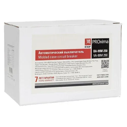 Выключатель автоматический 3п 250/250А 50кА ВА-99М PROxima электр. расцеп. EKF mccb99-250-250me фото 9