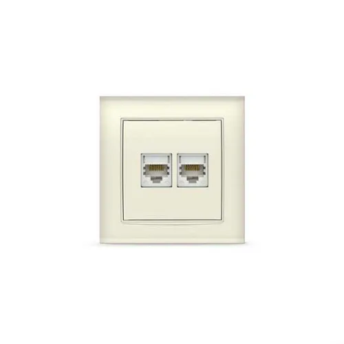 Розетка компьютерная 2-м Бриллиант сл. кость UNIVersal 1080