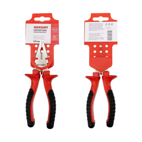 Плоскогубцы комбинированные 160мм двухкомпонентн. рукоятки никелир. Rexant 12-4611 фото 2