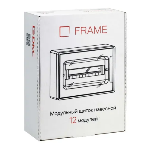 Щиток настенный Фрейм (FRAME) ЩРн-п-12 12мод. с тонированной дверцей с 2 шин PEN на 8+6 отверст. бел. DKC F12W1WD фото 5