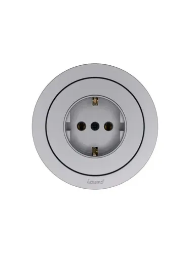 Розетка 1-м OSEN IP20 16А с заземл. ПБТ механизм сер. матов. LEZARD 743-7488-122B фото 4