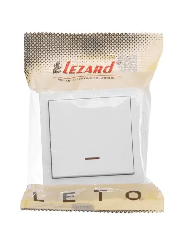 Выключатель 1-кл. ОП LETO с индикацией бел. LEZARD 752-0200-111 фото 2
