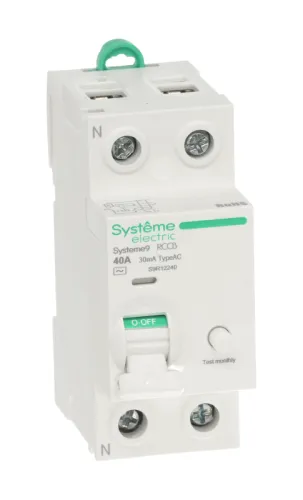 Выключатель дифференциального тока 2п 40А 30мА тип AC Systeme9 230В SE S9R12240 фото 4