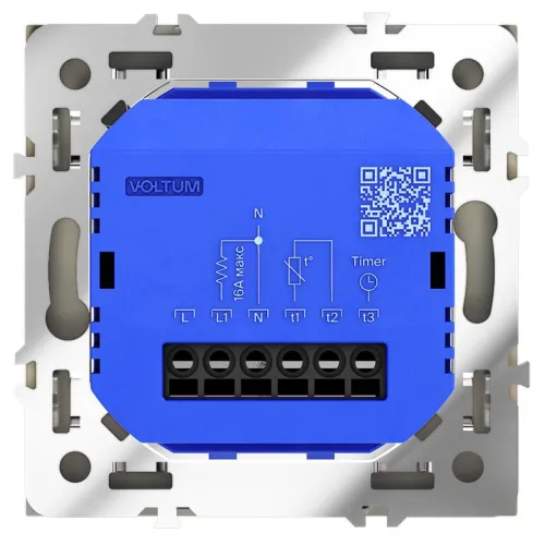 Терморегулятор электронный S70 с индикацией и датчиком для теплого пола механизм кашемир Voltum VLS070103 фото 6