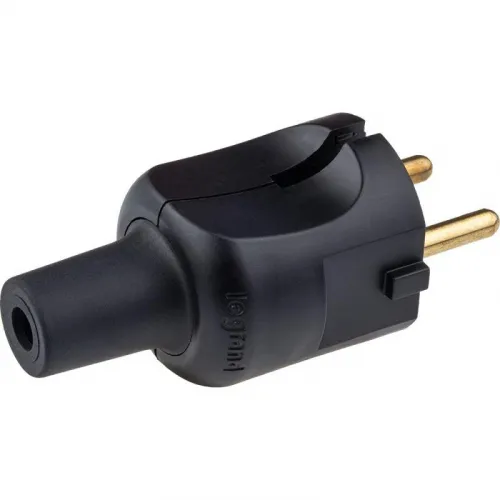 Вилка электрич. каб. Helium 16А 2K плоская черн. Leg 050181 фото 2