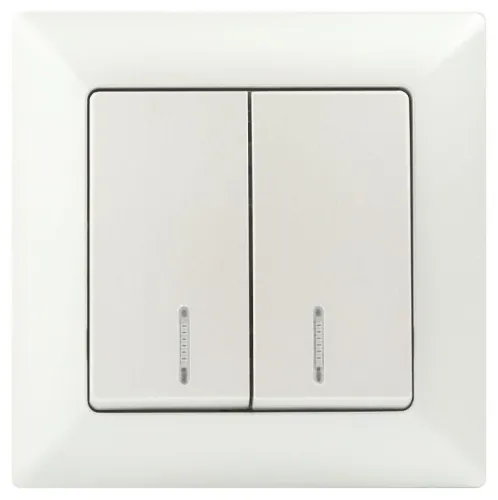 Выключатель 2-кл. СП Solo 4-105-06 10А 250В IP20 с подсветкой перламутр Intro Б0053598