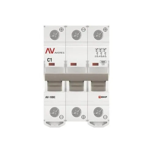 Выключатель автоматический 3п C 1А 10кА AV-10 DC AVERES EKF mcb10-DC-3-01C-av фото 4