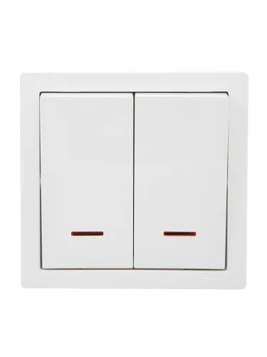 Выключатель 2-клав. LETO с инд. бел. LEZARD 752-0200-112