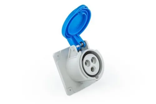 Корпус с гнездом монтаж на перегородке стандарт CEE 3х16А (2P+E) EMAS ECE316V4PM фото 2