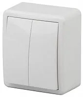 Выключатель 2-кл. ОП Эра Эксперт 10А IP20 11-1204-01 250В 10AX бел. Эра Б0020663