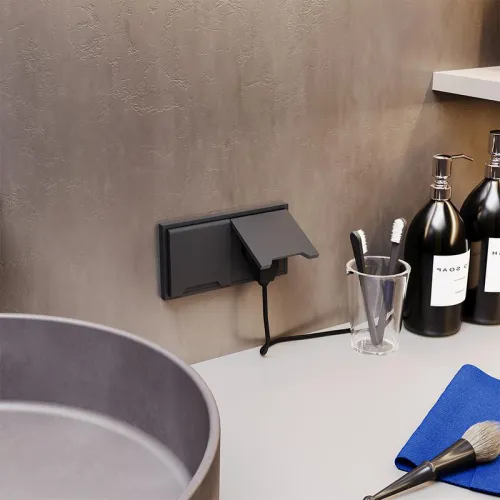 Розетка 1-м СП S70 16А с заземл. защ. шторки + крышка механизм графит Voltum VLS040307 фото 7