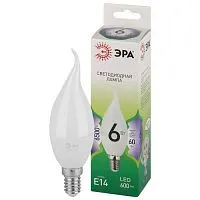 Лампа светодиодная GREEN LINE BXS-6W-865-E14 GL 6Вт свеча на ветру 6500К свет холод. E14 Эра Б0067113