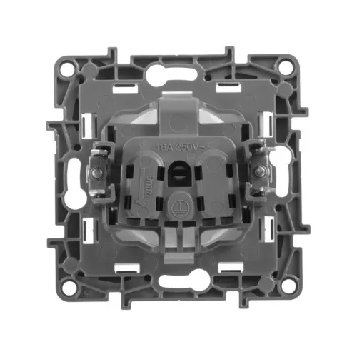 Розетка 1-м СП Etika 16А IP31 250В 2P без заземл. защ. шторки немецк. стандарт винтов. клеммы механизм антрацит IEK 672634 фото 6