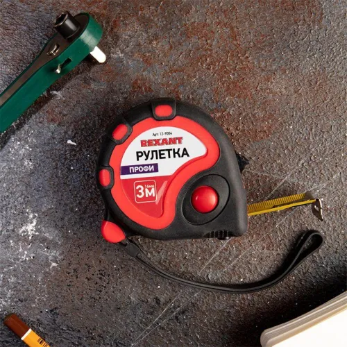 Рулетка измерительная Профи 3мх16мм прорезиненный корпус Rexant 12-9004 фото 2
