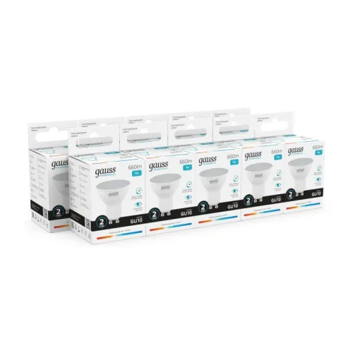 Лампа светодиодная Elementary 9Вт MR16 софит 4100К нейтр. бел. GU10 660лм GAUSS 13629 фото 6