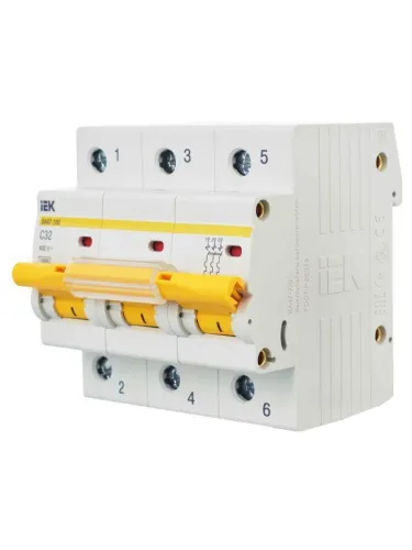 Выключатель автоматический модульный 3п C 32А 10кА ВА47-100 KARAT IEK MVA40-3-032-C фото 4