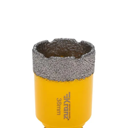 Коронка алмазная профессиональная по керамограниту и железобетону М14 вакуумное спекание 38мм для УШМ Kranz KR-92-1018 фото 4