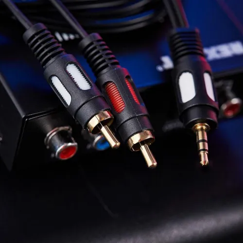 Шнур 3.5 Stereo Plug - 2RCA Plug 1.5м (GOLD) Rexant 17-4232 фото 2