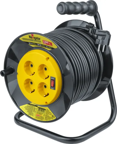 Удлинитель на катушке 4х30м с заземл. 93 906 NPE-R-04-30-E-3х0.75 NAVIGATOR 93906 фото 2