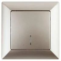 Выключатель 1-кл. СП Solo 4-102-04 10А 250В IP20 с подсветкой шампань Intro Б0053563