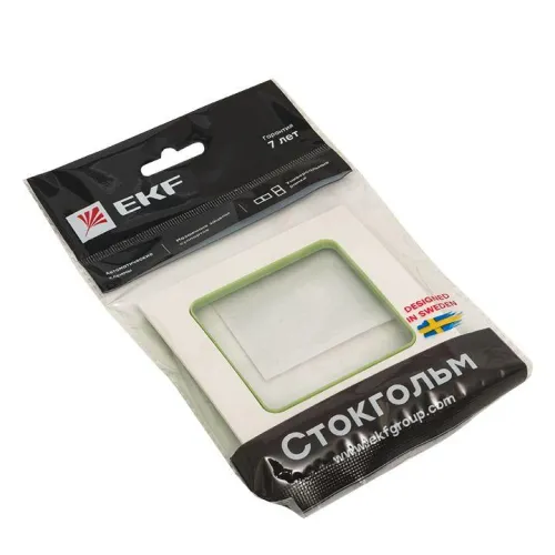 Рамка 1-м Стокгольм бел. с линией цвета зел. PROxima EKF EXM-G-302-20 фото 5