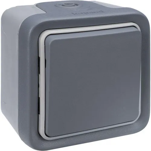 Выключатель кнопочный 1-кл. ОП PLEXO IP55 10А сер. Leg 069720 фото 4