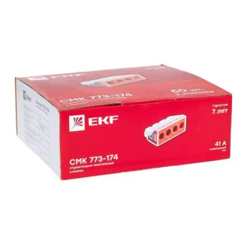 Клемма строительно-монтажная СМК 773-174 4-проводная 2.5-6кв.мм с пастой (уп.50шт) PROxima EKF plc-smk-773-174 фото 7
