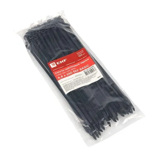 Хомут кабельный 4.8х250 нейл. черн. (уп.100шт) EKF plc-cb-4.8x250 фото 3