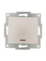 Выключатель 1-кл. 1п СП Karina 10А IP20 с подсветкой механизм жемчуж./бел. перламутр. LEZARD 707-3088-111