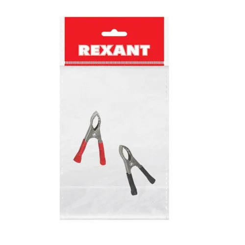 Зажим "крокодил" 30А 75мм (пакет Боб) (уп.2шт) Rexant 16-0015-9 фото 2