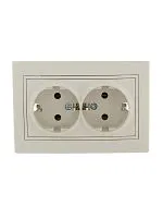 Розетка 2-м СП Mira 16А IP20 с заземл. со вставкой керамика крем. LEZARD 701-0303-127