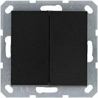 Кнопка 2-кл. 10А IP20 с переключающим контактом механизм антрацит Jasmart G3020B