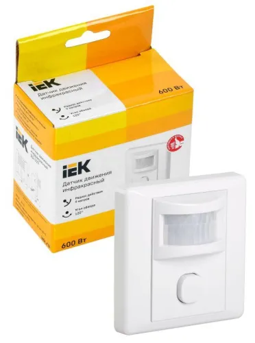 Детектор движения ДД 029 600Вт угол обз. 140град. дальн. 9м IP20 бел. IEK LDD12-029-600-001 фото 2