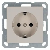 Розетка 1-м Shuko 16А IP20 с заземл. защ. шторки механизм тауп Jasmart G5501T