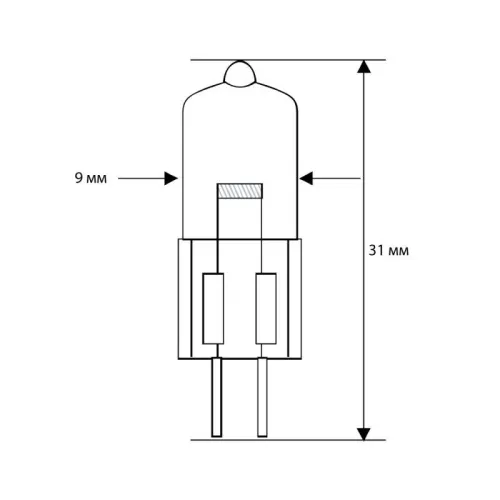 Лампа галогенная JC 35Вт 12В капс. g4 Camelion 2169 фото 2