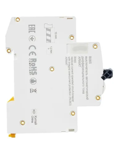 Выключатель автоматический дифференциального тока 2п (1P+N) C 6А 30мА тип A АВДТ B06S 18мм ARMAT IEK AR-B06S-1N-C06A030 фото 7