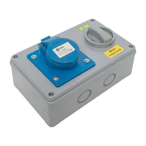 Розетка 1413 2Р+РЕ 16А 220В IP44 с блокировкой и выкл. EKF ps-1413-16-220 фото 2