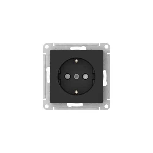 Розетка AtlasDesign 16А с заземл. защ. шторки быстрозажим. клем. механизм карбон SE ATN001045S фото 2