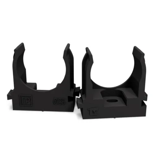 Держатель для труб (клипса) d25мм для монтажного пистолета атмосферостойкая черн. Промрукав PR13.0407